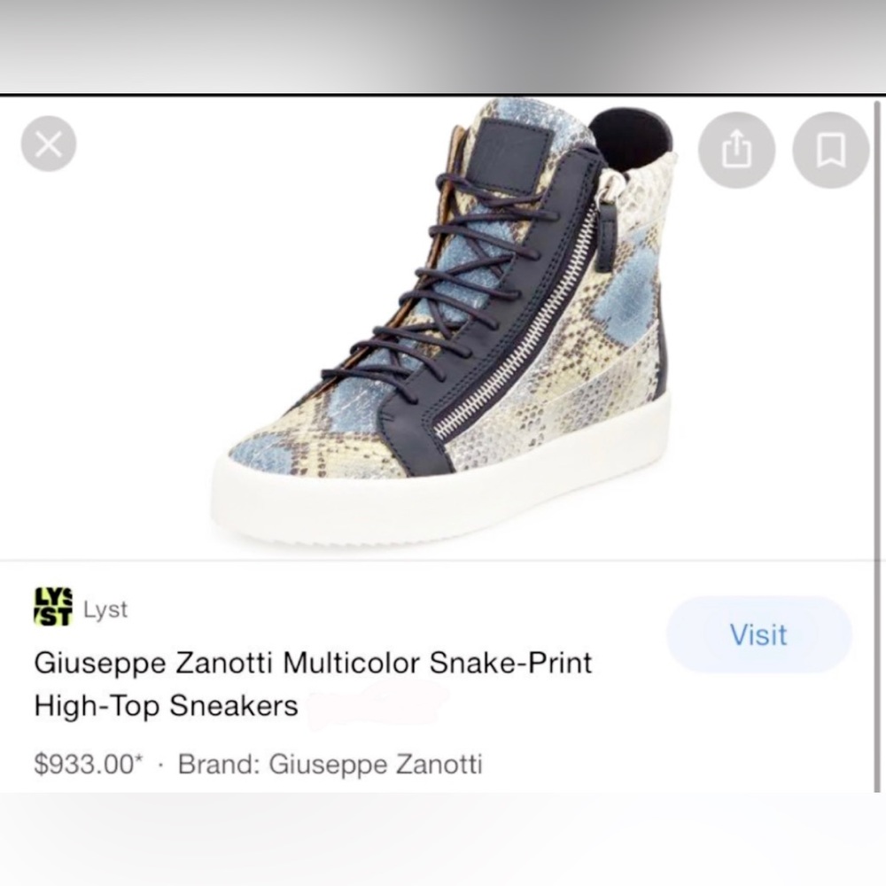 Giuseppe Zanotti Authentic high top sneakers *missing left insole* - Picture 2 of 7